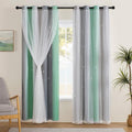 XiDi Curtains for Bedroom Decor, Rainbow Green LightgreyGrey52/96/1 by Addsomecolortolife