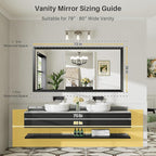 Briivue 72x36 Inch Black Bathroom Mirror - Image 2