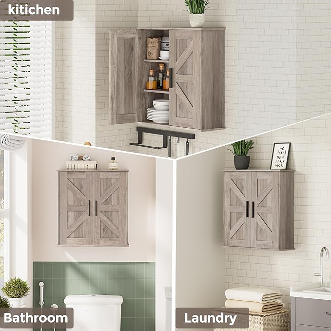 Homleke Bathroom Wall Cabinet, Over Toilet Storage Cabinet - Image 6