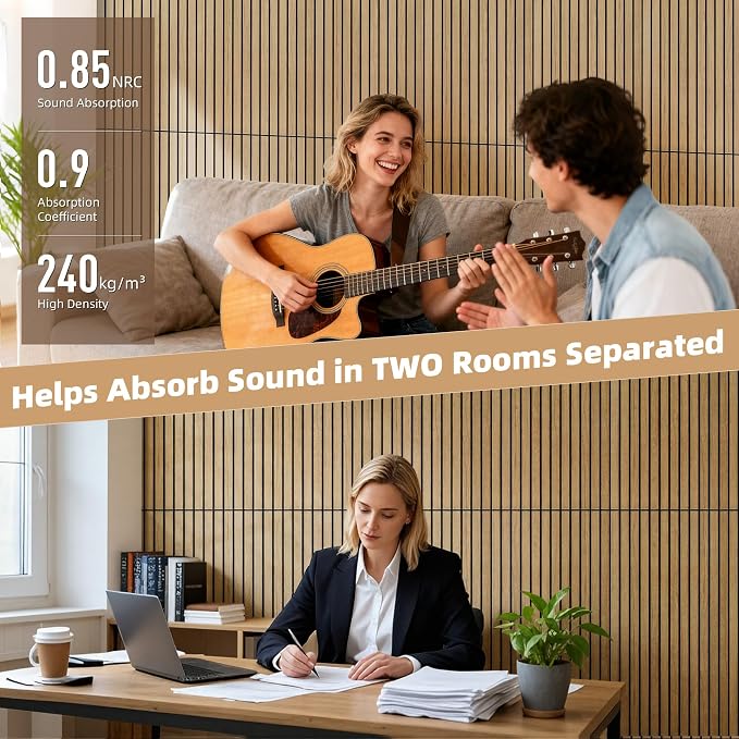 TO-TH Wood-Look Acoustic Wall Panels, 10 Pack 47.2” x 23.6” Sound Panels - Image 4
