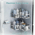 Veken Corner Adhesive Shower Caddy 3-Pack - Image 5