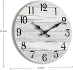 KECYET Wall Clock Battery Operated 18 Inch Large Gray Silent Non Ticking - Image 2