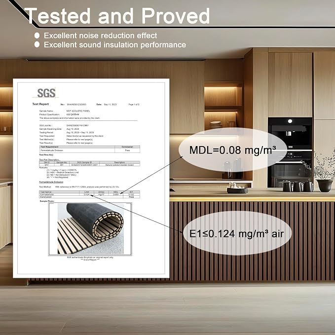 94.5 x 23.6 in Acoustic Wood Wall Panels, 3D Flexible Soundproof Absorbing - Image 4