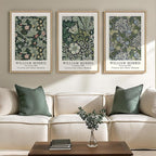 Framed William Morris Canvas Wall Art Set of 3, Boho Farmhouse Botanical Decor by Cuspin