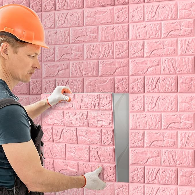 Colarr 60 Pcs 58 Sq ft 3D Wall Panels Peel and Stick Faux Foam 3D Brick - Image 6