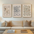 Framed Large William Morris Canvas Wall Art Set of 3, Vintage Nature Floral by Cuspin