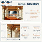 BUBOS 6 Pack Self-Adhesive Acoustic Wall Panels, 70.8" x 47.2" Sound Panels - Image 2