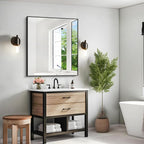 KOCUUY Bathroom Mirror 36"x40", Shatterpoof Large Vanity Mirror, Metal Framed - Image 7