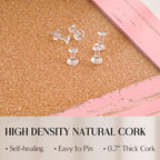Cork Bulletin Board, Hanging Pin Board Tack Board - Image 4