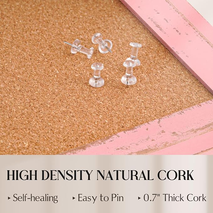 Cork Bulletin Board, Hanging Pin Board Tack Board - Image 4