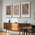 Framed Large William Morris Canvas Wall Art Set of 3, Vintage Floral Botanical - Image 4