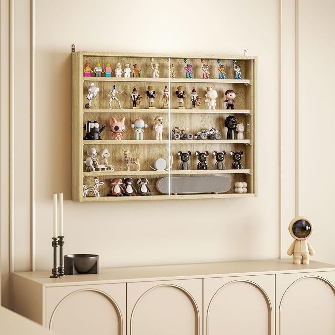 HOMCOM 5-Tier Display Cabinet, Glass Door Cabinet - Image 8