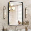 DUMOS Black Metal Framed Vanity Rounded Rectangle Bathroom Mirrors by DumosLifestyle