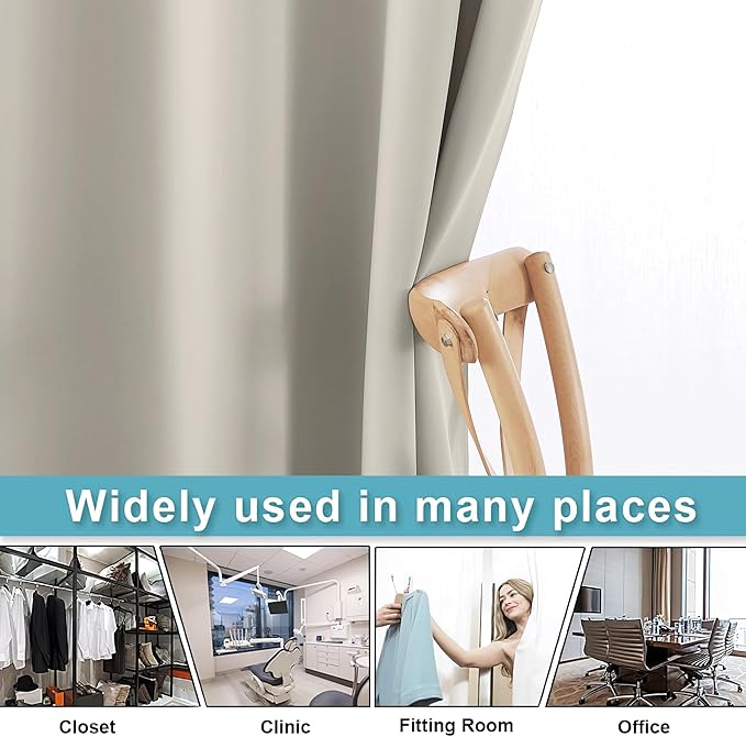 RYB HOME Blackout Office Room Divider Energy Efficient Furniture Protected - Image 6