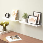 Boswillon Floating Shelves Wall Mounted Set of 2, Modern White Shelves - Image 2