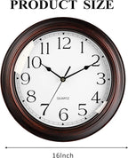 KECYET 16 Inch Wall Clocks Battery Operated Silent Non-Ticking Wall Clock - Image 2