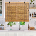 38x72 Inch Bamboo Blinds for Interior Windows, UV Protection Roman Bamboo - Image 3