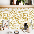Jeweluck Yellow Polka Dot Wallpaper Yellow and White Peel and Stick Wallpaper - Image 2