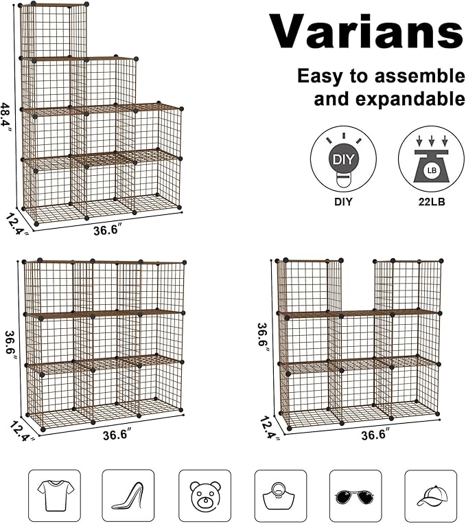 C&AHOME Wire Cube Storage, 9 - Image 3