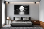 Cao Gen Decor Art S06469 Wall Art Canvas Sea White Full Moon in Night Picture - Image 2