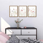 Framed Wildflower Wall Art Set of 3, Vintage Flower Botanical Paintings - Image 9