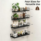 Floating Shelves for Wall, 4 Sets Rustic Wall Mounted Shelves - Image 3
