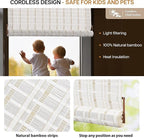 LazBlinds No Tools No Drill Bamboo Roller Shades, Cordless Bamboo Blinds - Image 3