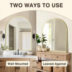 Vanity Bathroom Mirror for Wall, Arched Metal Frame for Bedroom, Living Room - Image 6