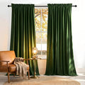 NICETOWN Olive Green Velvet Blackout Curtains 80 inch Long by NICETOWN