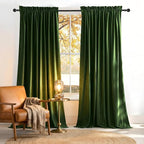 NICETOWN Olive Green Velvet Blackout Curtains 92 inch Long by NICETOWN