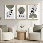 Framed Boho Sage Green Wall Art - Image 3
