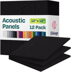 Acoustic Panels 12-Pack Soundproof Wall Panels 12"x12"x0.4" Decorative Sound by EkkogoAcousticPanels