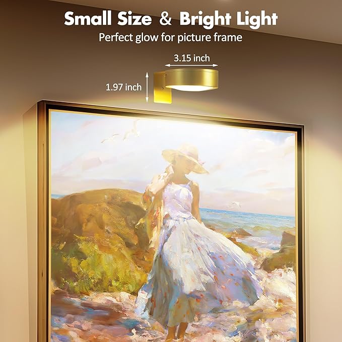 3Pcs Battery Operated Picture Light, Magnetic Led Painting Light - Image 4