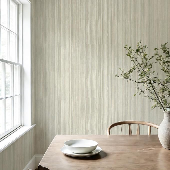 YXTII 20.8" x 393.7" Grasscloth Peel and Stick Wallpaper, Textured Wallpaper - Image 5