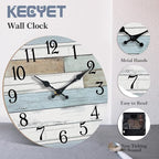 KECYET Wall Clock Battery Operated 18 Inch Large Silent Non Ticking Coastal - Image 7