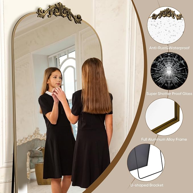 Antok Arched Full Length Mirror, Full Body Mirrors - Image 4