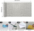 15.75"x590.6" Gray Grasscloth Wallpaper Peel and Stick Removable Textured Wall - Image 9