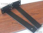 12 Pack - 10 inch Black Hidden L Shelf Bracket Iron Floating Shelf Brackets - Image 2