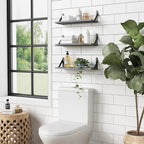 Forbena Grey Floating Shelves for Wall Decor Set of 3, Floating Book Shelves - Image 2
