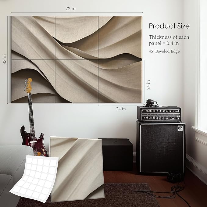 6-Pack Sound Absorbing Panels 72x48 Inch Acoustic Wall Panels - Image 5