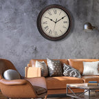 Foxtop 14 Inch Roman Numerals Wall Clock Battery Operated Silent Non-Ticking - Image 4