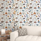 Froluya Mushroom Wallpaper Peel and Stick Vintage Floral Contact Paper 16.9" x - Image 6