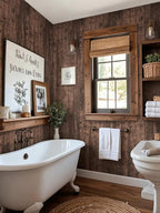 Dimoon Wood Wallpaper Brown Dark Wood Contact Paper Brown Wood Plank Wood Peel - Image 3
