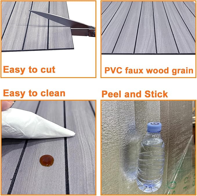 YLL YLL PVC Slat Wall Panel Peel and Stick 236"x 15.7" Faux Grey Wood Grain - Image 6