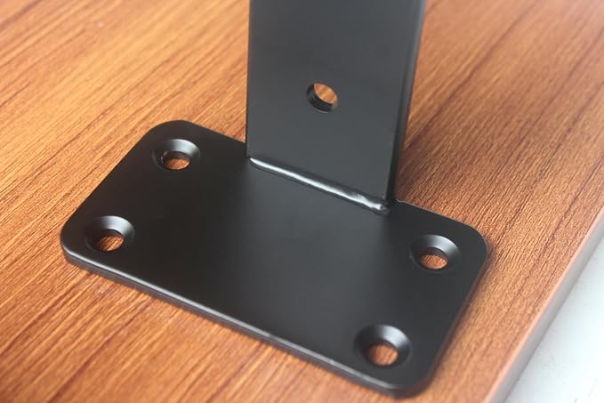 2 Pack - 4 inch Black Hidden L Shelf Bracket Iron Floating Shelf Brackets - Image 6