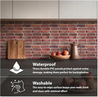 CONCORD WALLCOVERINGS ™ 3D Red Faux Brick Wall Panels - Image 4