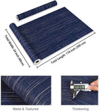 CRE8TIVE Wide Dark Blue Grasscloth Peel and Stick Wallpaper - Image 8