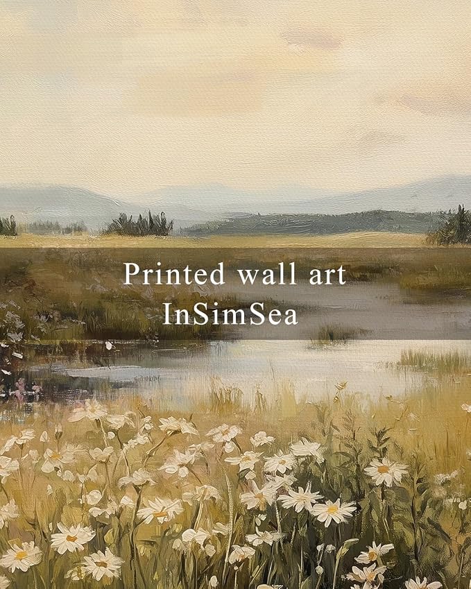 InSimSea Framed Canvas Wall Art, Vintage Floral Wildflower Field Prints Wall - Image 7