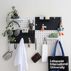Wooden Pegboard Accessories Set: Modular Wall Hooks & Shelf - Image 6