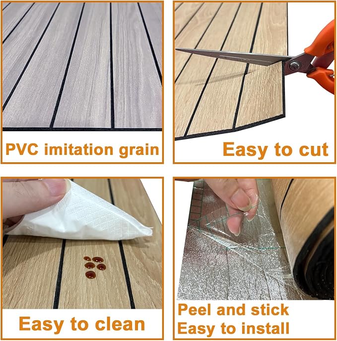Yutianli PVC Slat Wall Panel Peel and Stick 118"x 15.7" Faux Wood Slat Panel - Image 6